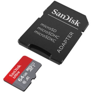 כרטיס זכרון 64GB SanDisk Ultra microSDHC כולל מתאם SD