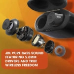 אוזניות JBL Tune 120 TWS ספורט אלחוטיות בעלות צליל חד לבן