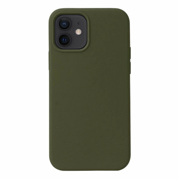 כיסוי לאייפון 12 ירוק סיליקון עם מגע קטיפה