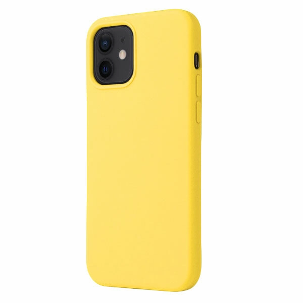 כיסוי לאייפון 12 צהוב סיליקון עם מגע קטיפה