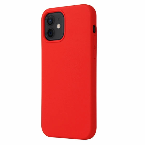 כיסוי לאייפון 12 אדום סיליקון עם מגע קטיפה