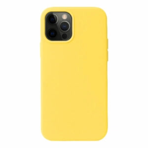 כיסוי לאייפון 12 פרו צהוב סיליקון עם מגע קטיפה