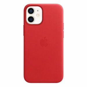 כיסוי עור מקורי לאייפון 12 מיני אדום Product RED תומך MagSafe