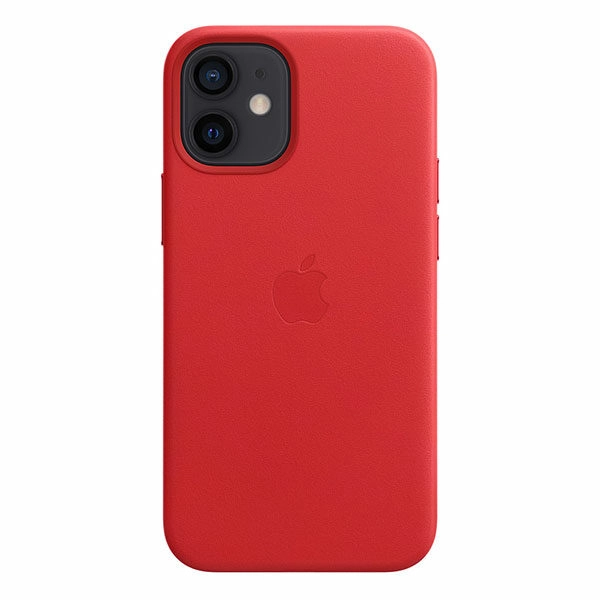 כיסוי עור מקורי לאייפון 12 מיני אדום Product RED תומך MagSafe