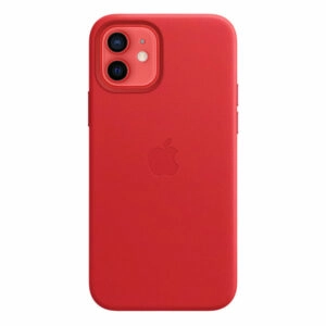 כיסוי עור מקורי לאייפון 12 אדום Product RED תומך MagSafe