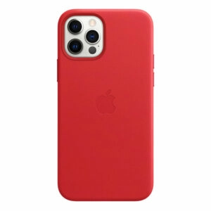 כיסוי עור מקורי לאייפון 12 פרו אדום Product RED תומך MagSafe
