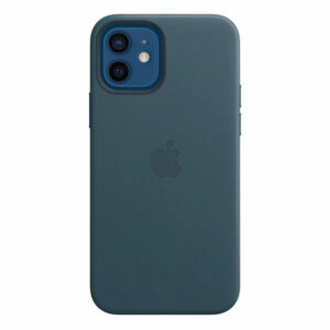 כיסוי עור מקורי לאייפון 12 כחול תומך MagSafe