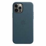 כיסוי עור מקורי לאייפון 12 פרו כחול תומך MagSafe