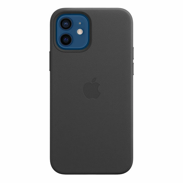 כיסוי עור מקורי לאייפון 12 שחור תומך MagSafe