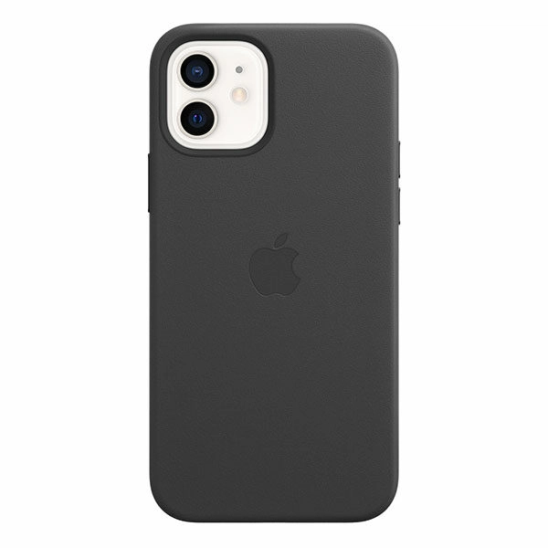 כיסוי עור מקורי לאייפון 12 שחור תומך MagSafe