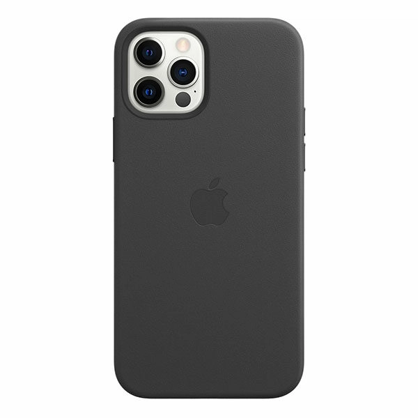 כיסוי עור מקורי לאייפון 12 פרו שחור תומך MagSafe