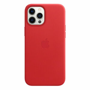 כיסוי עור מקורי לאייפון 12 פרו מקס אדום Product RED תומך MagSafe