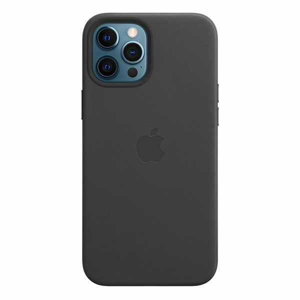 כיסוי עור מקורי לאייפון 12 פרו מקס שחור תומך MagSafe