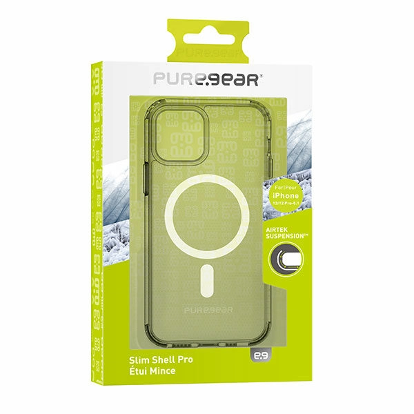 מגן כיסוי שקוף לאייפון 12 תומך MagSafe קשיח PureGear Slim Shell Pro