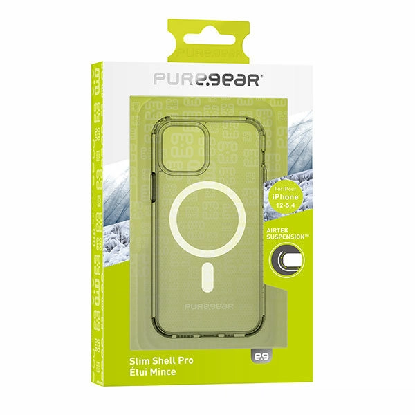 מגן כיסוי שקוף לאייפון 12 מיני תומך MagSafe קשיח PureGear Slim Shell Pro