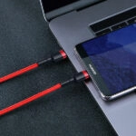 כבל טעינה מחוזק USB Type-C ל-USB Type-C אדום תומך טעינה מהירה Baseus