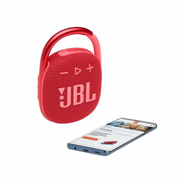 רמקול JBL Clip 4 אדום עם תופסן משודרג וסאונד חזק