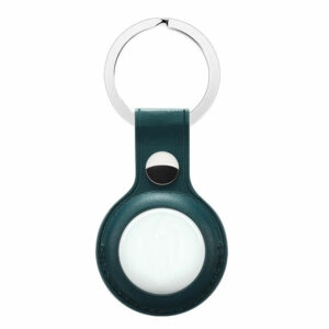 כיסוי לאייר טאג מחזיק מפתחות AirTag Key Ring ירוק דמוי עור