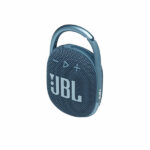 רמקול JBL Clip 4 כחול עם תופסן משודרג וסאונד חזק