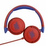 אוזניות קשת לילדים JBL JR310 אדום עם סאונד בטיחותי ומיקרופון מובנה