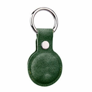 כיסוי ל AirTag מחזיק מפתחות ירוק דמוי עור חלק AirTag Key Ring