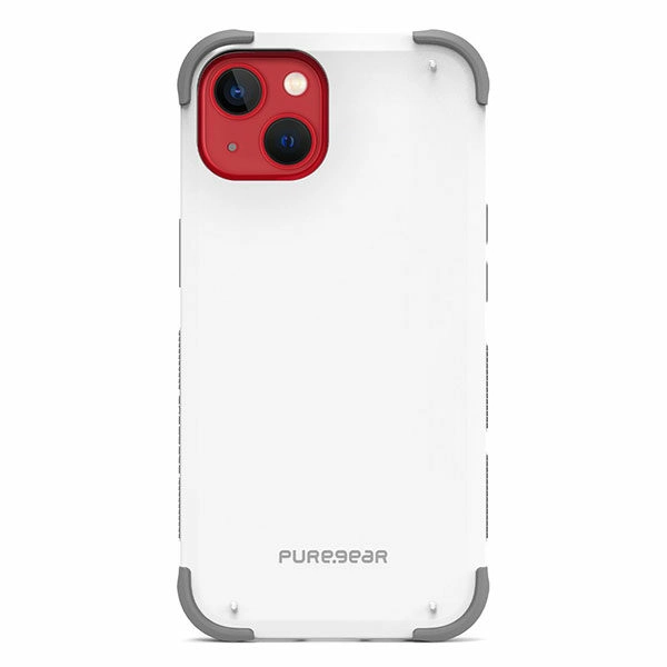 כיסוי לאייפון 13 לבן חזק עם במפרים בולמי זעזועים PureGear DualTek