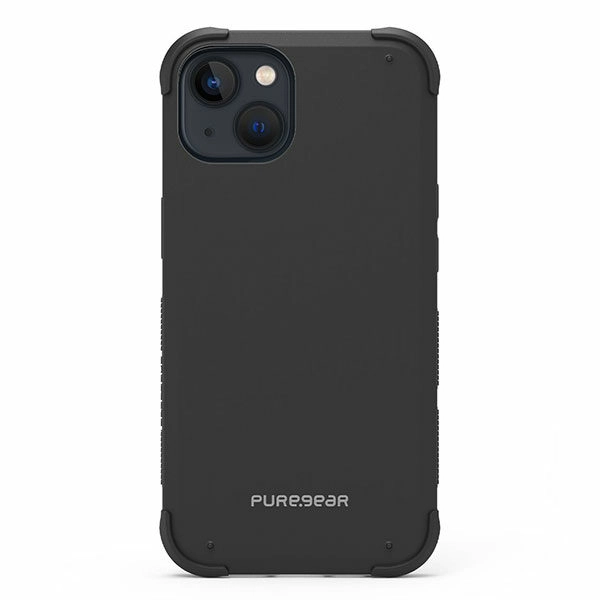 כיסוי לאייפון 13 שחור חזק עם במפרים בולמי זעזועים PureGear DualTek