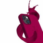 כיסוי לאייפון 13 מיני סיליקון בורדו עם מגע קטיפה