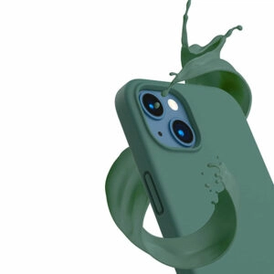 כיסוי לאייפון 13 סיליקון ירוק עם מגע קטיפה