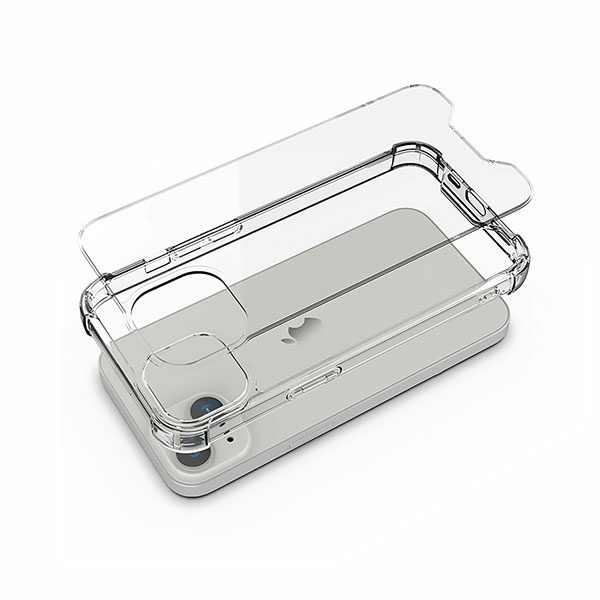 כיסוי לאייפון 13 שקוף קשיח עם במפרים PureGear Hard Shell