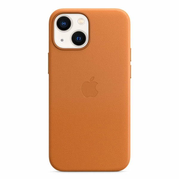 כיסוי לאייפון 13 מיני מקורי חום זהוב עור תומך MagSafe