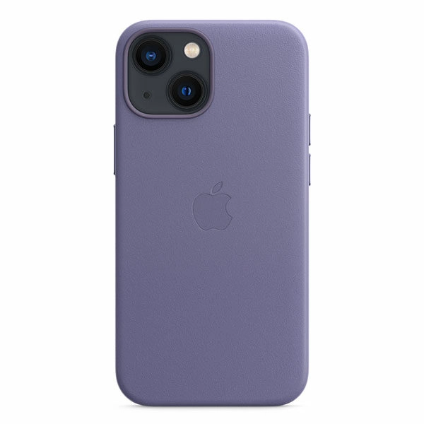 כיסוי לאייפון 13 מיני מקורי עור סגול ויסטריה תומך MagSafe