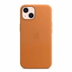 כיסוי לאייפון 13 מקורי חום זהוב עור תומך MagSafe
