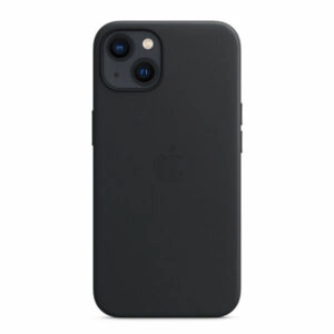 כיסוי לאייפון 13 מקורי עור שחור חצות תומך MagSafe