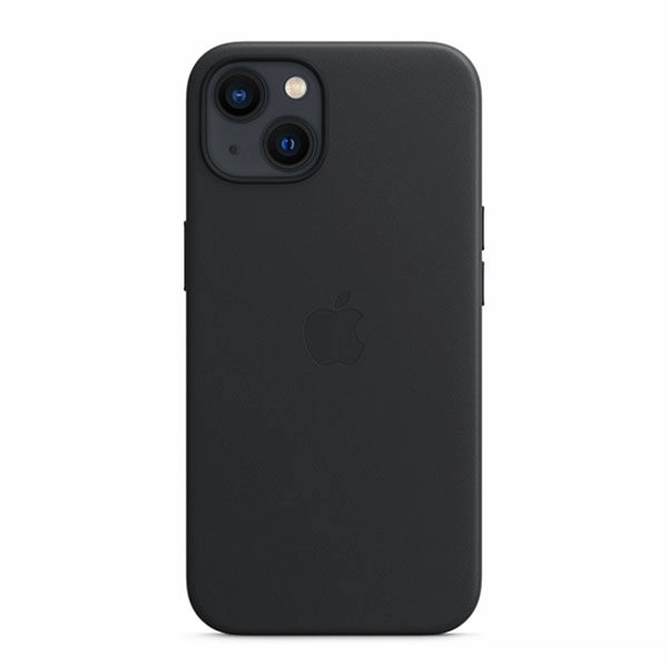כיסוי לאייפון 13 מקורי עור שחור חצות תומך MagSafe