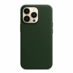 כיסוי לאייפון 13 פרו מקורי עור ירוק סקויה תומך MagSafe