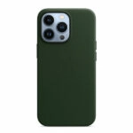 כיסוי לאייפון 13 פרו מקורי עור ירוק סקויה תומך MagSafe