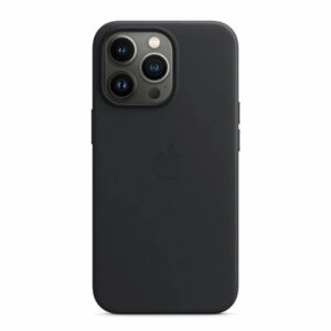 כיסוי לאייפון 13 פרו מקורי עור שחור חצות תומך MagSafe