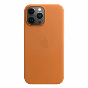 כיסוי לאייפון 13 פרו מקס מקורי חום זהוב עור תומך MagSafe