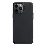 כיסוי לאייפון 13 פרו מקס מקורי עור שחור חצות תומך MagSafe
