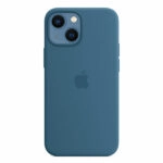כיסוי לאייפון 13 מיני מקורי כחול עורבני סיליקון תומך MagSafe