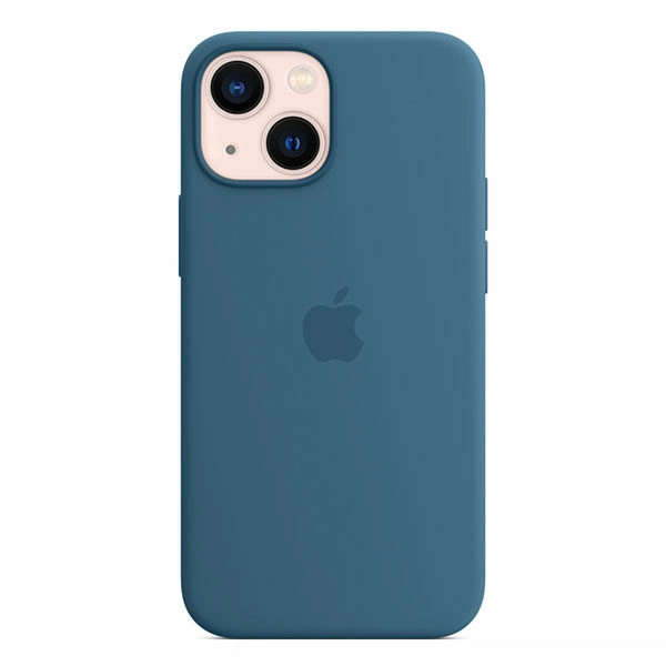 כיסוי לאייפון 13 מיני מקורי כחול עורבני סיליקון תומך MagSafe