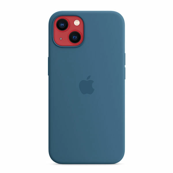 כיסוי לאייפון 13 מקורי כחול עורבני סיליקון תומך MagSafe