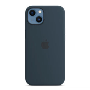 כיסוי לאייפון 13 מקורי כחול תהום סיליקון תומך MagSafe