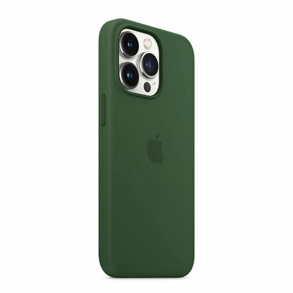 כיסוי לאייפון 13 פרו מקורי ירוק תלתן סיליקון תומך MagSafe