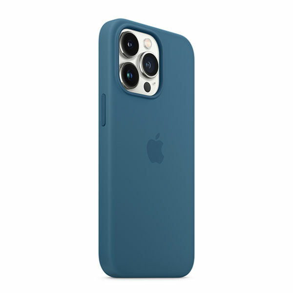 כיסוי לאייפון 13 פרו מקורי כחול עורבני סיליקון תומך MagSafe