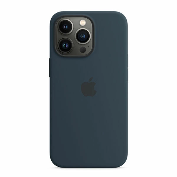 כיסוי לאייפון 13 פרו מקורי כחול תהום סיליקון תומך MagSafe