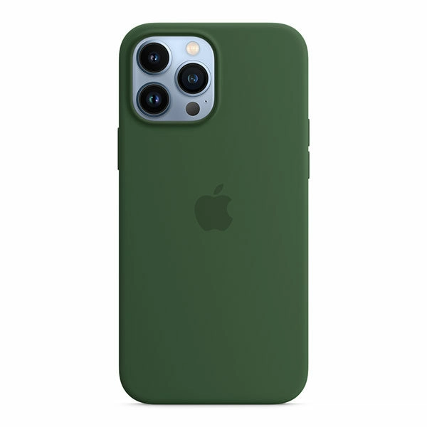 כיסוי לאייפון 13 פרו מקס מקורי ירוק תלתן סיליקון תומך MagSafe