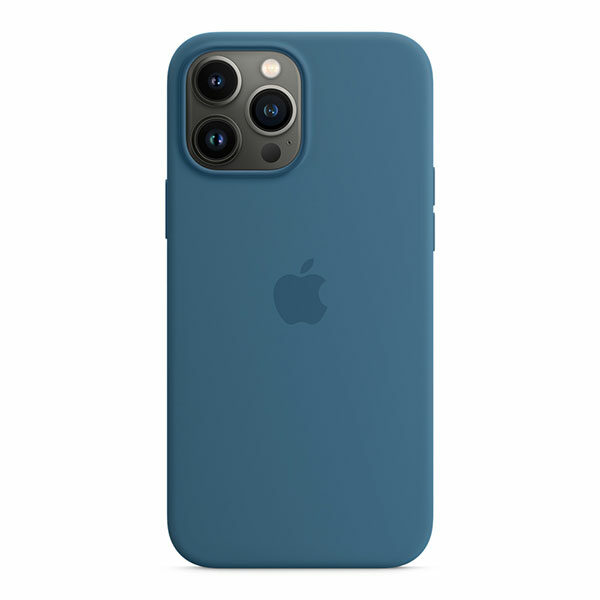 כיסוי לאייפון 13 פרו מקס מקורי כחול עורבני סיליקון תומך MagSafe