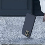 כיסוי לאייפון 13 פרו מקס סיליקון כחול כהה עם מגע קטיפה